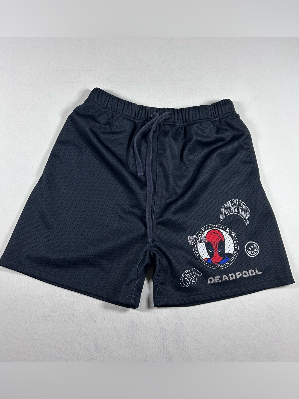 CVLA x Marvel Deadpool Stretch Los Angeles Tillys M Shorts Rare Gym Humor Funny